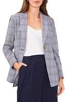 halogen(r) Plaid One-Button Blazer in Classic Navy at Nordstrom, Size X-Small