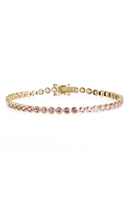 VALANI ATELIER Pink Sapphire Tennis Bracelet in Yellow Gold/Sapphire/Diamond at Nordstrom, Size 7