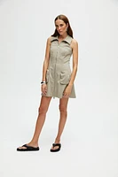 Nocturne Mini Dress with Pockets in Dark Beige at Nordstrom