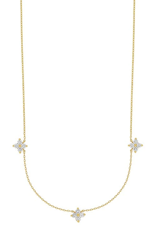 Bony Levy Rita Floral Diamond Station Necklace in 18K Yellow Gold at Nordstrom