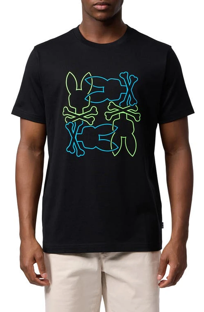 Psycho Bunny Rodman Pima Cotton Graphic T-Shirt Black at Nordstrom,