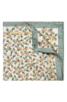 Eton Pineapple Print Silk Pocket Square in Medium Orange at Nordstrom