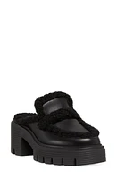 Stuart Weitzman Soho Chill Genuine Shearling Lined Mule Black at Nordstrom,