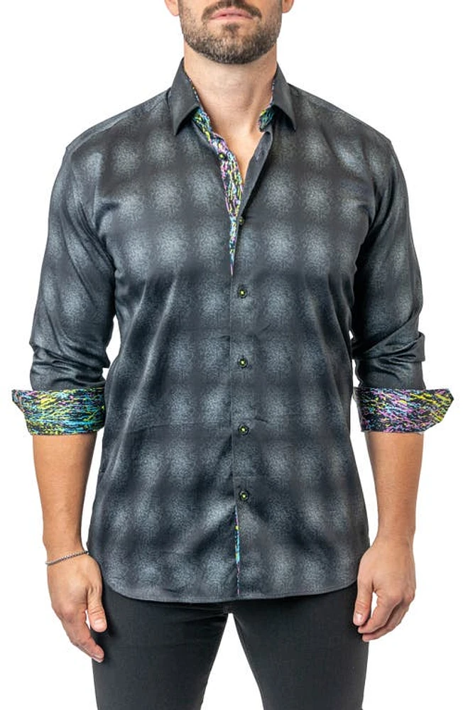 Maceoo Fibonacci Carbon 17 Contemporary Fit Button-Up Shirt Black at Nordstrom,