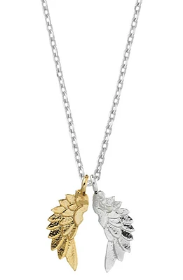 Estella Bartlett She Believed She Could Wings Necklace in Silver/Gold at Nordstrom