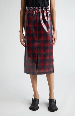 Maison Margiela x Pendleton Check Lacquered Midi Skirt Red/Black at Nordstrom, Us