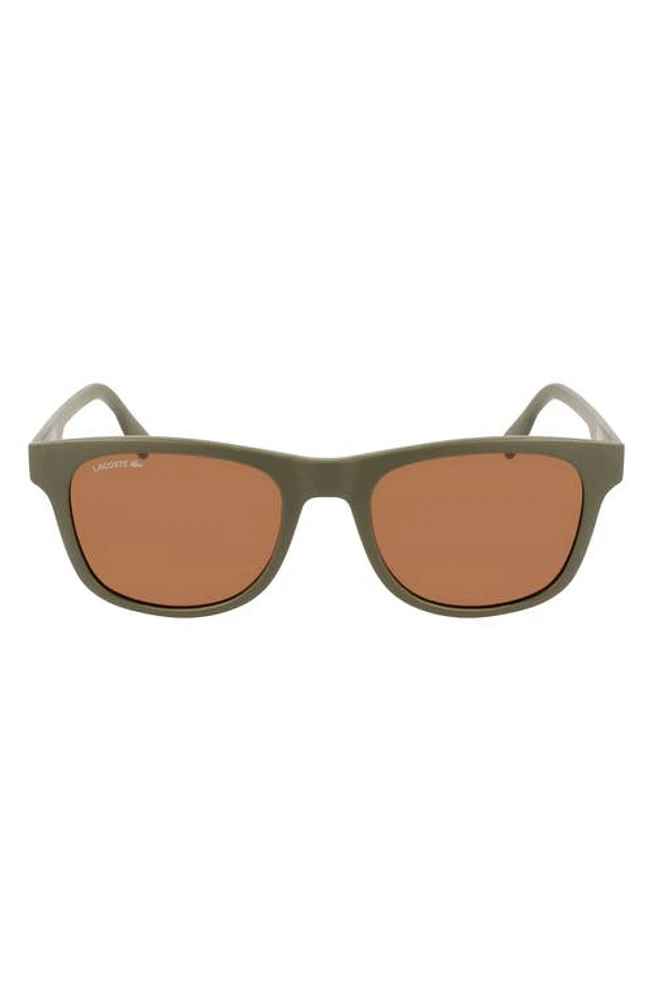 Lacoste 54mm Modified Rectangular Sunglasses in Matte Khaki at Nordstrom