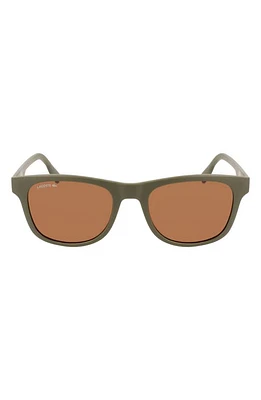 Lacoste 54mm Modified Rectangular Sunglasses in Matte Khaki at Nordstrom