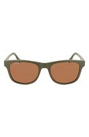 Lacoste 54mm Modified Rectangular Sunglasses in Matte Khaki at Nordstrom