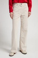 The Row Dan Cotton Corduroy Flare Pants Off White at Nordstrom,