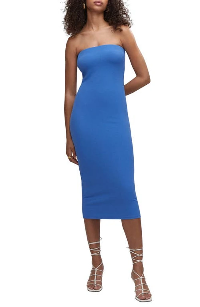 MANGO Strapless Midi Dress in at Nordstrom