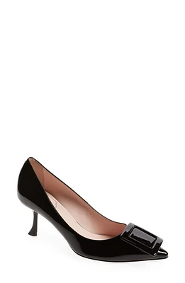 Roger Vivier Viv in the City Pointed Toe Pump in Nero at Nordstrom, Size 10Us