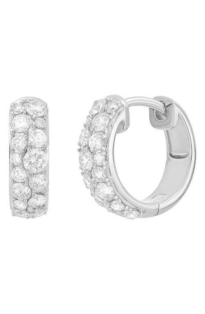 Bony Levy Audrey Diamond Huggie Hoop Earrings in 18K White Gold at Nordstrom