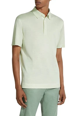 ZEGNA Honeycomb Short Sleeve Silk Polo Linfa at Nordstrom, Us