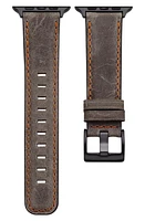 The Posh Tech Leather Apple Watch Watchband in Brown at Nordstrom