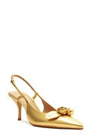 Schutz Alma Pointed Toe Slingback Pump Ouro at Nordstrom,