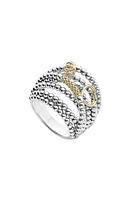 LAGOS 'Caviar Icon' Multi-Row Dome Ring in Silver/Gold at Nordstrom, Size 8