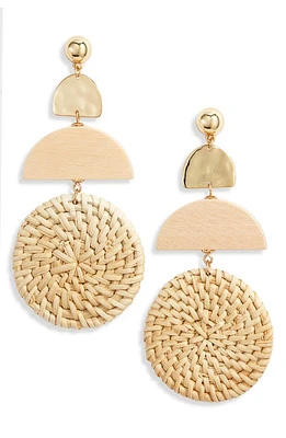 Ettika Raffia Drop Earrings in Light Brown/Gold at Nordstrom