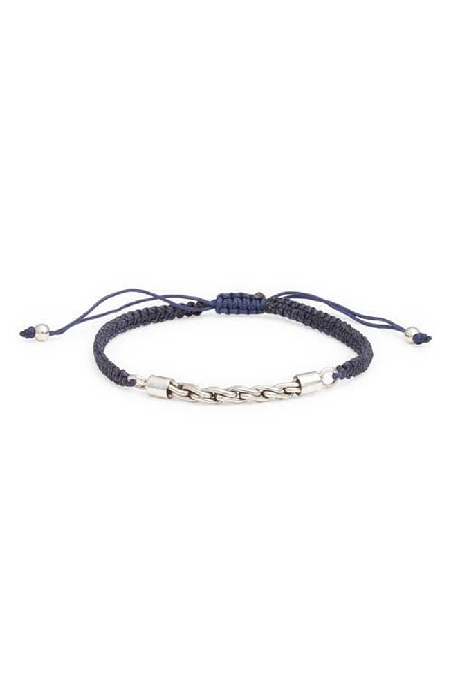 Caputo & Co. Rope Chain Macramé Bracelet in Dark Navy at Nordstrom