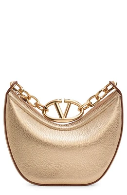 Valentino Garavani Mini VLOGO Chain Handle Crescent Hobo Bag in 39L Mekong at Nordstrom