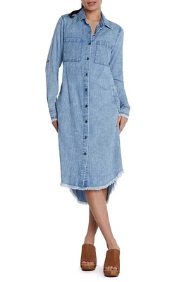 Wash Lab Denim Midi Shirtdress Blue at Nordstrom,