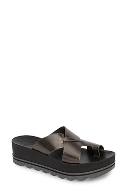 Fantasy Sandals Clara Slide Sandal Black Glitter Leather at Nordstrom,