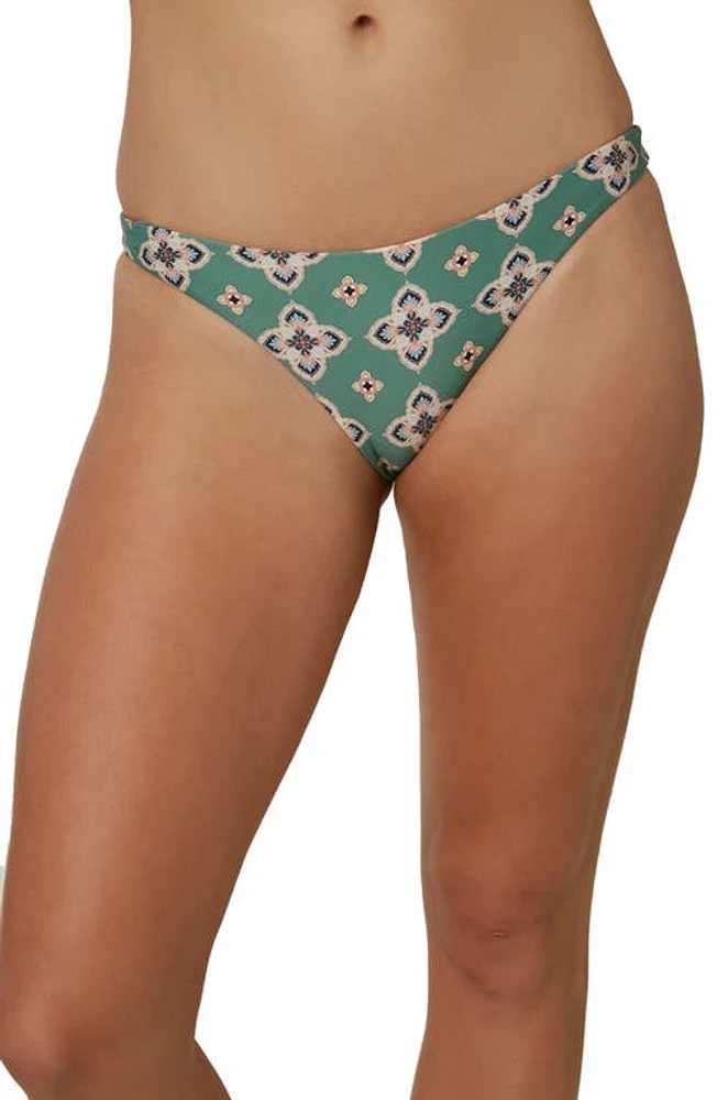 O'Neill Flamenco Thalia Tile Bikini Bottoms in Moss at Nordstrom, Size Medium