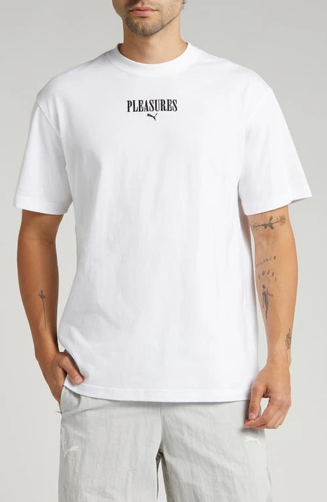 Puma x PLEASURES Logo T-Shirt White at Nordstrom,