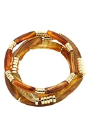 Panacea Set of 3 Beaded Stretch Bracelets in Brown at Nordstrom