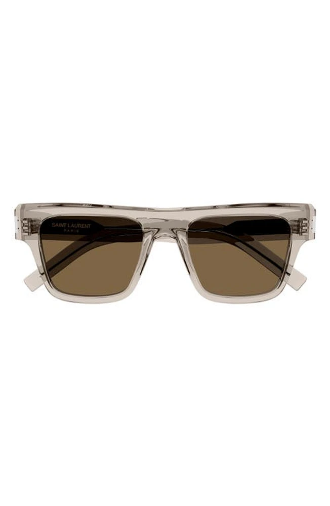 Saint Laurent 51mm Rectangular Sunglasses in Beige at Nordstrom