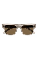 Saint Laurent 51mm Rectangular Sunglasses in Beige at Nordstrom