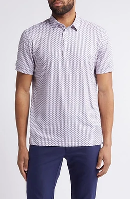 Mizzen+Main Versa Botanic Print Performance Polo True Pink Fern Geo at Nordstrom,