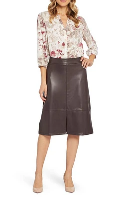 NYDJ Faux Leather A-Line Skirt in Cordovan at Nordstrom, Size 14