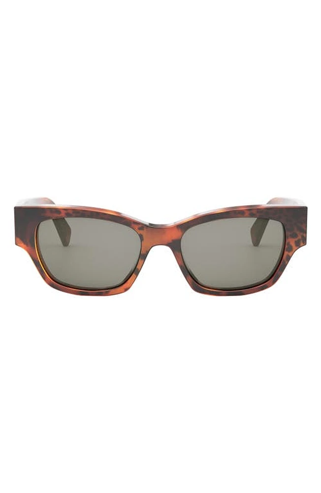 CELINE Monochroms 54mm Cat Eye Sunglasses in Animal /Smoke at Nordstrom