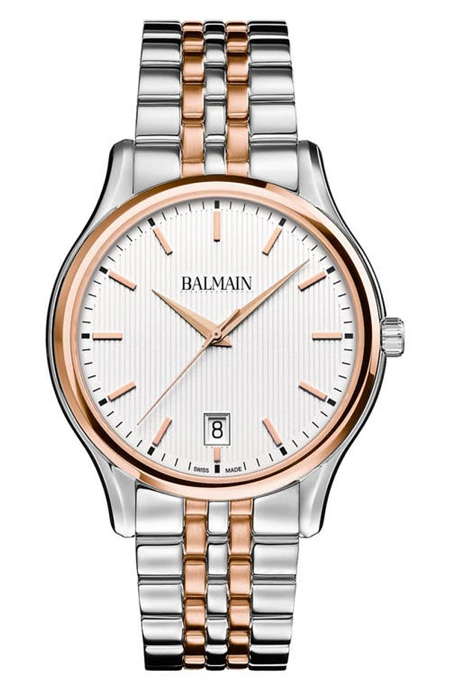 BALMAIN WATCHES Beleganza Gent Two-Tone Bracelet Watch, 40mm in Stainless Steel/Rose Gold at Nordstrom