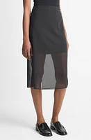 Vince Sheer Slit Pencil Skirt Black at Nordstrom,