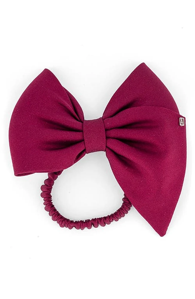 Alexandre de Paris Silk Twill Bow Scrunchie in Burgundy at Nordstrom