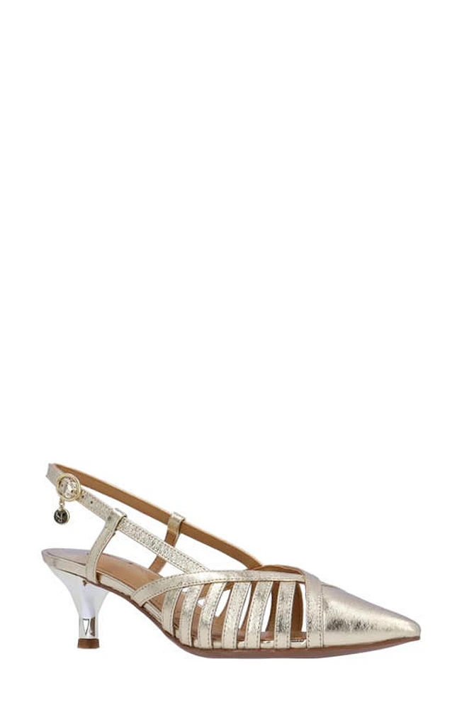 J. Reneé Lorel Slingback Pointed Toe Pump Gold at Nordstrom,