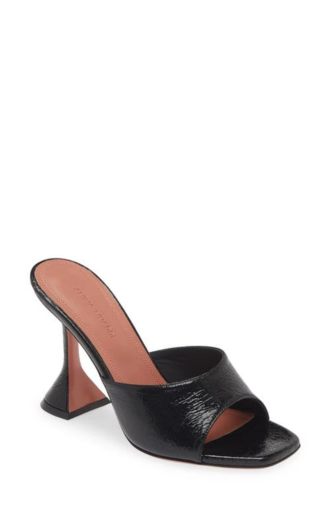 Amina Muaddi Lupita Sandal Crackle Black at Nordstrom,