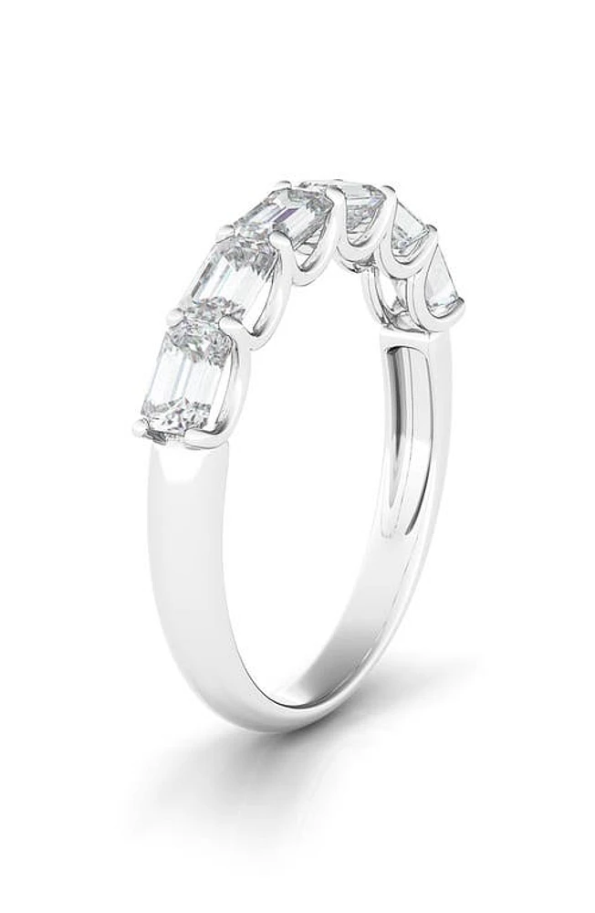 HauteCarat Half Sideways Lab Created Diamond 14K Gold Eternity Ring in White Gold at Nordstrom