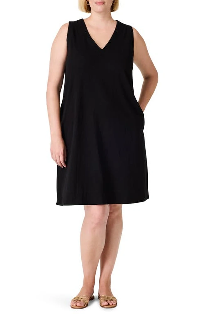 NZT by NIC+ZOE Sleeveless V-Neck Shift Dress Black Onyx at Nordstrom,