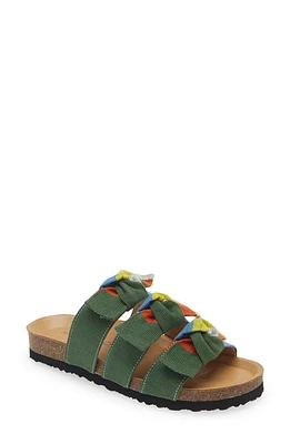 SHEKUDO Espargos Knotted Slide Sandal Green/Blue/White at Nordstrom,