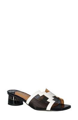 J. Renée Amorra Slide Sandal White/Black at Nordstrom,