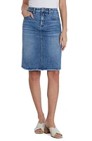 Wash Lab Denim Fray Hem Skirt Blue at Nordstrom,