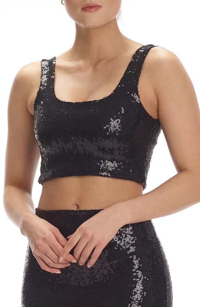 Commando Sequin Crop Top in Black at Nordstrom, Size Large