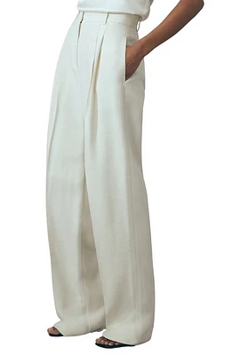 Reiss Atelier Sienna Pleated Wide Leg Pants White at Nordstrom, Us