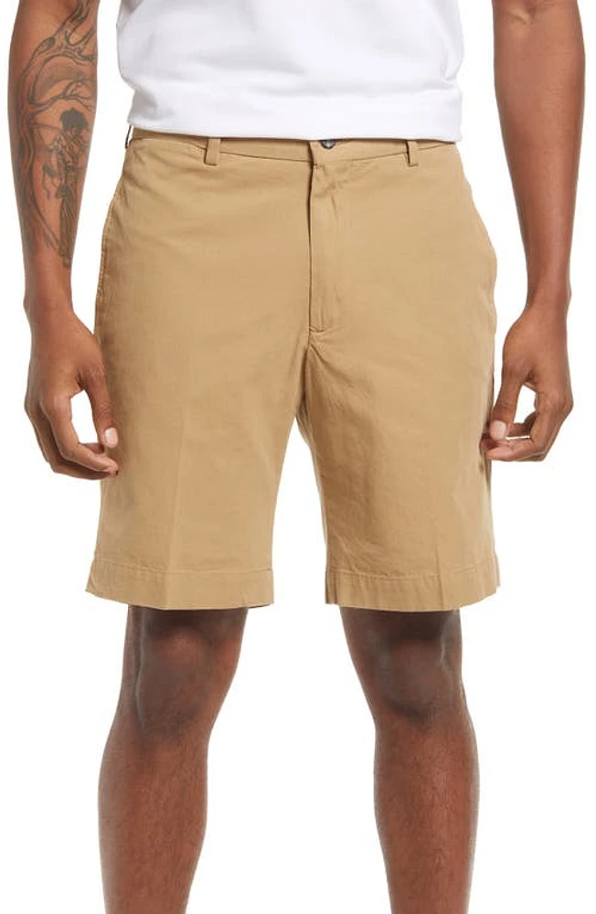 Berle Charleston Khakis Cotton Poplin Flat Front Shorts Tan at Nordstrom,