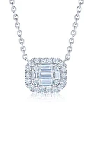 Kwiat Emerald Diamond Halo Pendant Necklace in White at Nordstrom, Size 16