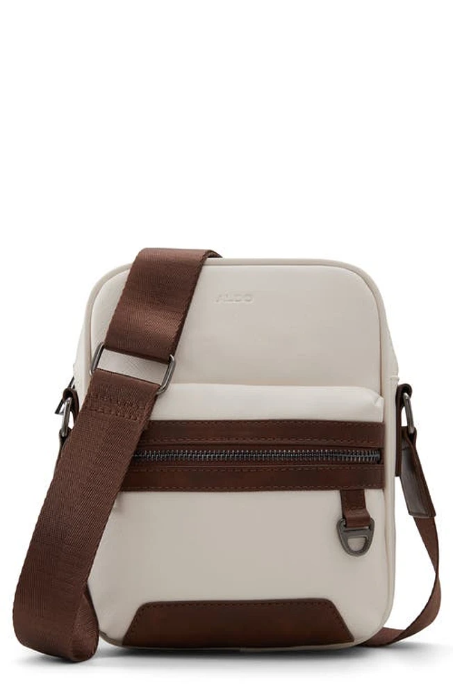 ALDO Weizerx Faux Leather Crossbody Bag in Brown/Ivory at Nordstrom