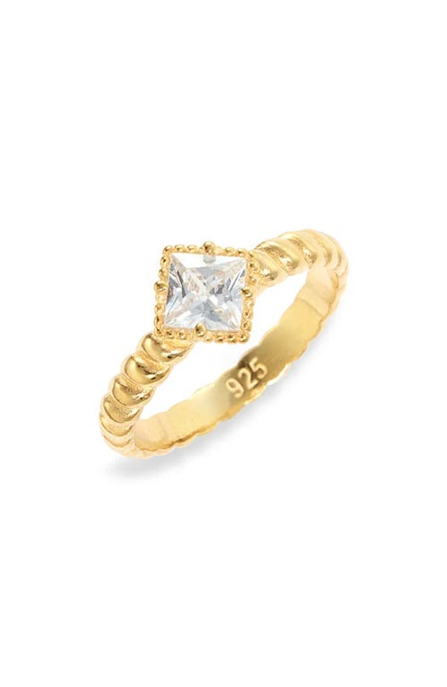 Argento Vivo Sterling Silver Cubic Zirconia Twist Ring Gold at Nordstrom,